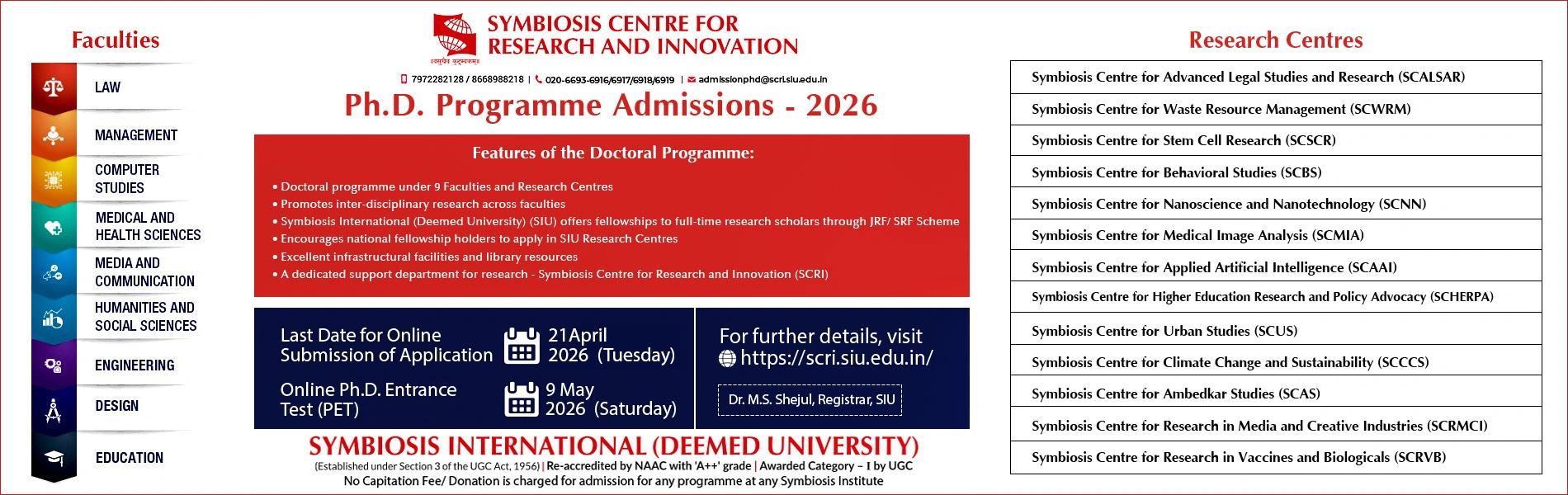 PHD Admission Banner